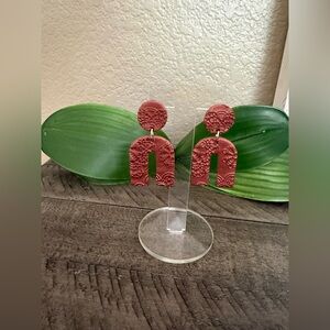 Maroon Textured Earrings